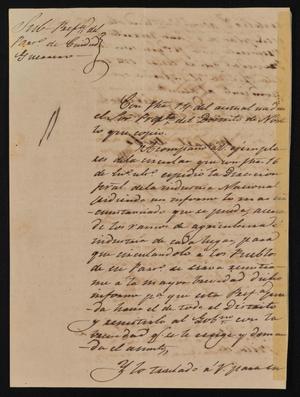 [Letter from Rafael Uribe to the Laredo Alcalde, February 21, 1843]