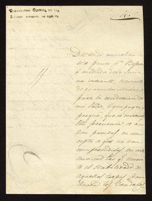 [Letter from the Comandante Militar to the Laredo Alcalde, March 11, 1827]