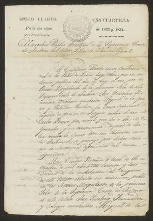 [Letter from Marcelino Perales to the Laredo Alcalde, September 13, 1833]