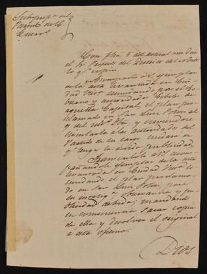 [Letter from Rafael Uribe to the Laredo Alcalde, January 10, 1843]