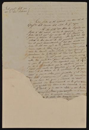 [Torn Letter from Rafael Uribe to a Laredo Official, February 17, 1843]