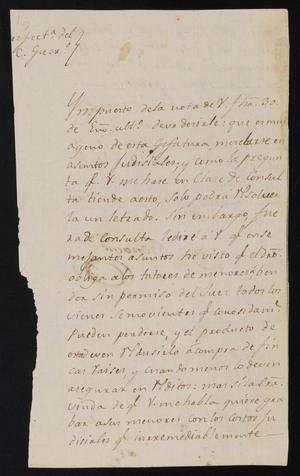[Letter from Miguel Benavides to the Laredo Justice of the Peace, February 6, 1838]