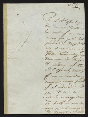 Primary view of object titled '[Letter from José Rafael de la Garza to the Laredo Alcalde, March 18, 1827]'.