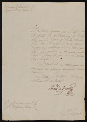 [Letter from Francisco Lojero to the Laredo Ayuntamiento, February 21, 1835]