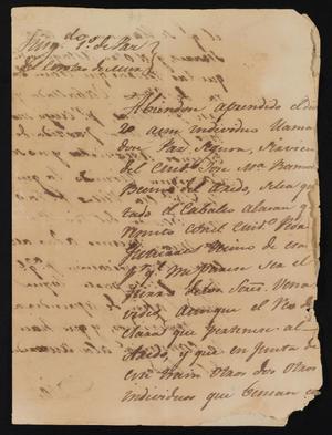 [Letter from Juan de Hinojosa to the Laredo Justice of the Peace, August 23, 1838]