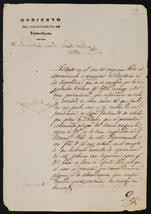 [Letter from José Antonio Fernández to the Laredo Ayuntamiento, November 17, 1835]