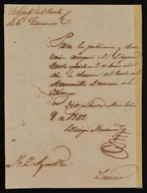 [Letter from Policarzo Martinez to the Laredo Ayuntamiento, July 9, 1842]