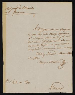 [Letter from Policarzo Martinez to the Laredo Justice of the Peace, March 1, 1841]