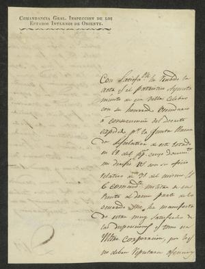 [Letter from General Manuel de Mier y Terán to the Laredo Alcalde, April 9, 1832]