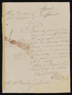 Primary view of object titled '[Letter from José María Flores to the Laredo Alcalde, August 10, 1837]'.