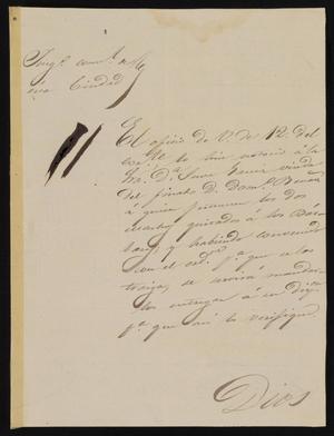 Primary view of object titled '[Letter from Mariano Arispe to the Laredo Alcalde, February 15, 1842]'.