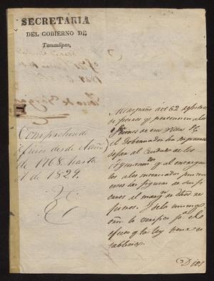 [Letter from Eleno de Vargas to the Laredo Ayuntamiento, January 10, 1829]
