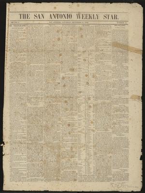 The San Antonio Weekly Star. (San Antonio, Tex.), Vol. 1, No. 10, Ed. 1 Saturday, December 11, 1869