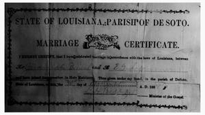 Jeremiah and Ella Bryant's Marriage Certificate, 1888