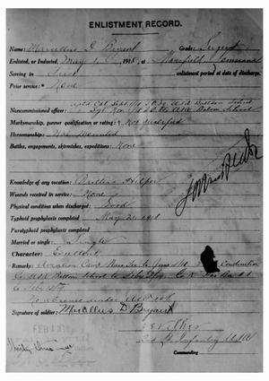 Honorable Discharge Papers of Marcellus Bryant, 1919