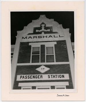 Primary view of object titled '[Closeup of Marshall, Texas Train Station]'.