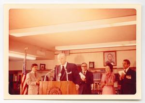 [Photograph of President Johnson Giving Speech]
