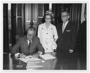 [Photograph of John Connally Signing Legislation]