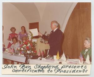 [Photograph of John Ben Shepperd Presenting Certificates]