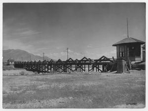 Primary view of object titled '[Santa Fe Bridge with Mount Franklin]'.