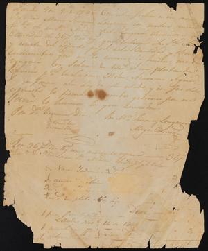 Primary view of object titled '[Contract between Viviviana Dias and María Susana Longoria, November 14, 1846]'.