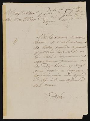 [Letter from Policarzo Martinez to the Laredo Alcalde, June 6, 1845]