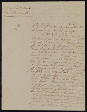 Primary view of object titled '[Letter from Policarzo Martinez to the Laredo Junta Municipal, September 19, 1845]'.