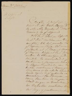 [Letter from Comandante Bravo to Alcalde Ramón, July 10, 1845]