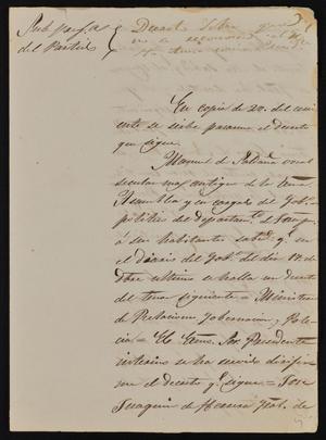 Primary view of object titled '[Letter from Rafael García to the Laredo Alcalde, January 23, 1845]'.