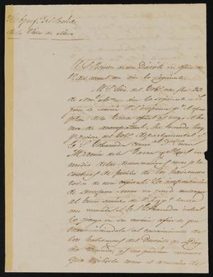 [Letter from Policarzo Martinez to the Laredo Junta Municipal, December 4, 1845]