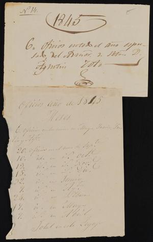 [List of Official Tax Collector Letters for 1845]