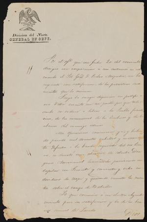 [Letter from Mariano Arista to the Laredo Junta Municipal, April 26, 1846]