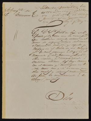 [Letter from Policarzo Martinez to the Laredo Alcalde, February 25, 1845]