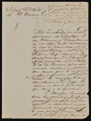 [Letter from Policarzo Martinez to the Laredo Alcalde, February 5, 1845]