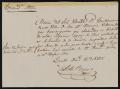 Letter: [Receipt from Comandante Bravo to Alcalde Ortiz, October 1, 1845]