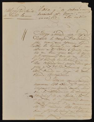 [Letter from Policarzo Martinez to the Laredo Alcalde, March 16, 1845]