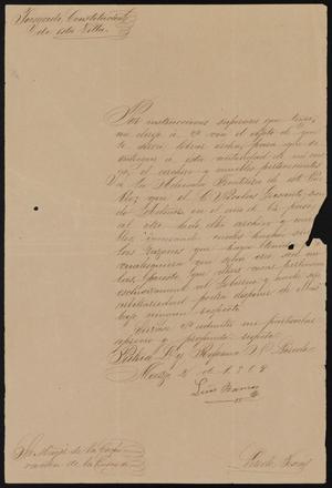Primary view of object titled '[Correspondence Regarding Return of Items]'.