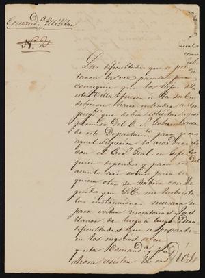 [Letter from the Comandante Militar to the Laredo Alcalde, June 10, 1845]