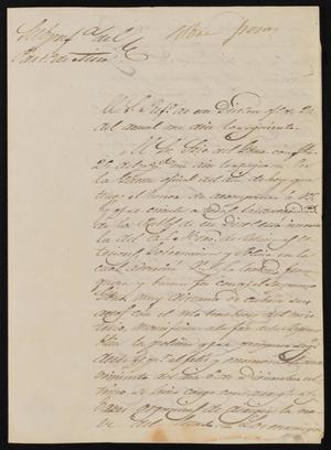 [Letter from Policarzo Martinez to the Laredo Junta Municipal, June 6, 1845]