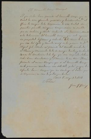 [Letter from Mayor Farias to the City Council, May 1861]