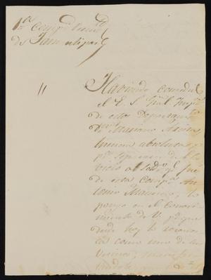 [Letter from Bernardo Cavasos to Alcalde Ortiz, November 20, 1845]