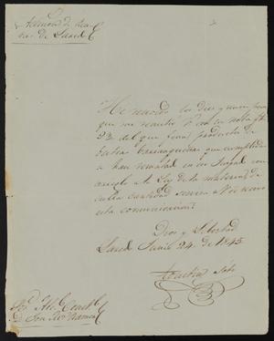 [Letter from Tax Collector Agustin Soto to the Laredo Alcalde, June 24, 1845]