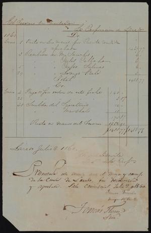 Primary view of object titled '[City Accounts, 1860]'.
