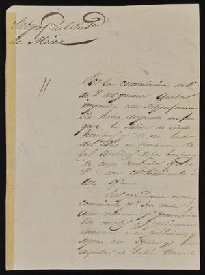 [Letter from Policarzo Martinez to the Laredo Alcalde, May 12, 1845]