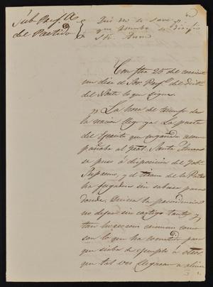 [Letter from Rafael García to the Laredo Ayuntamiento, January 27, 1845]