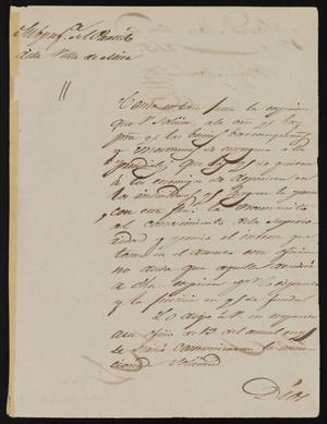 [Letter from Policarzo Martinez to Alcalde Ramón, October 17, 1845]