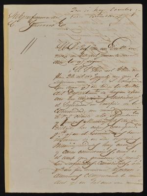 [Letter from Policarzo Martinez to the Laredo Ayuntamiento, February 13, 1845]