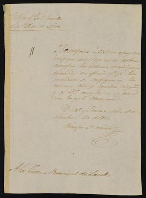 [Letter from Policarzo Martinez to the Laredo Junta Municipal, November 10, 1845]