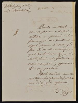 [Letter from Sub-Prefect Rafael García to the Laredo Ayuntamiento, January 9, 1845]