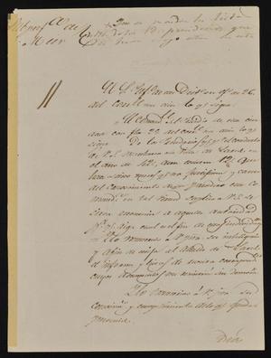 [Letter from Policarzo Martinez to the Laredo Alcalde, March 31, 1845]